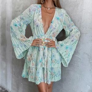 Floral Plunging Dress